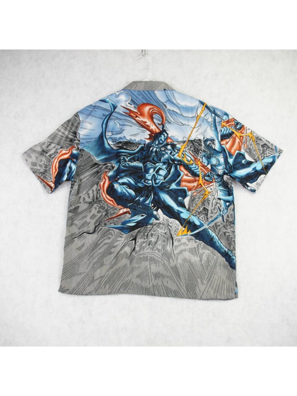 Vintage Claudio Nucci Anime Samurai Warrior Graphic Button Down Shirt Mens Sz XL - Picture 2 of 10